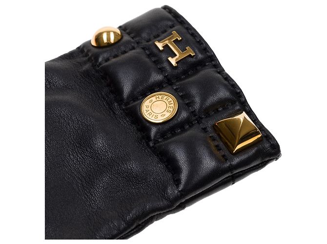 Médor Hermès Accessorio HERMES in Pelle Nera - 102243 Nero - vista 6