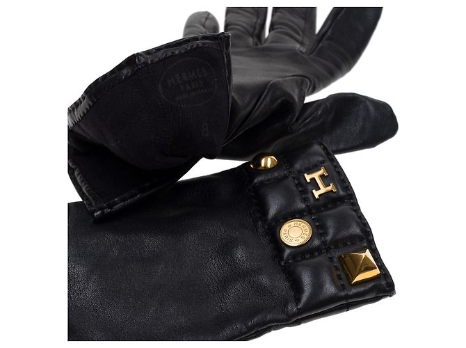 Médor Hermès Accessorio HERMES in Pelle Nera - 102243 Nero - vista 7