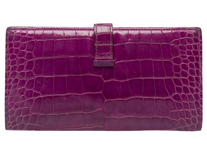 Béarn Hermès Accessorio HERMES Bearn in Pelle Esotica Viola - 101993 Porpora - vista 3