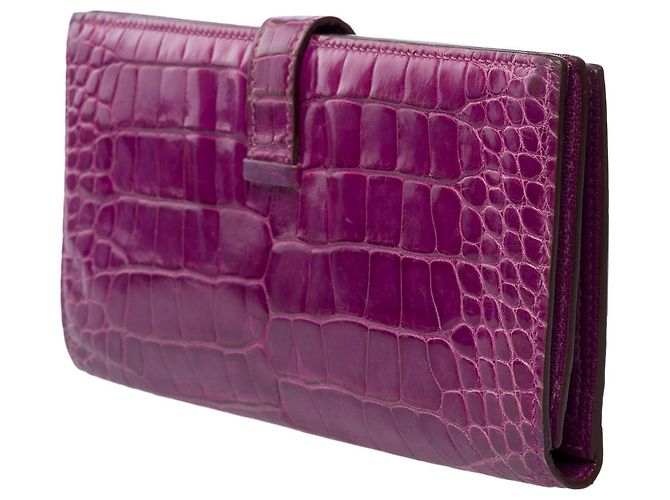Béarn Hermès Accessorio HERMES Bearn in Pelle Esotica Viola - 101993 Porpora - vista 5