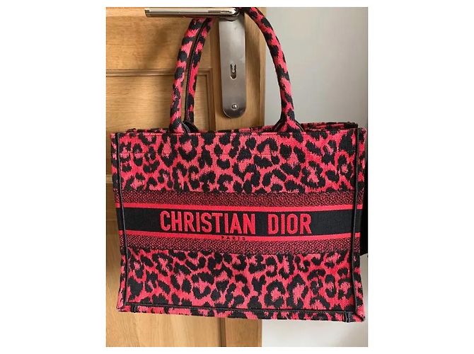 Dior Book Tote Medium Schwarz-Rot Leopard Edition - Ansicht 2