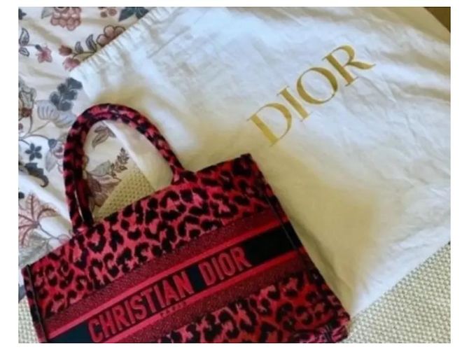 Dior Book Tote Medium Schwarz-Rot Leopard Edition - Ansicht 5