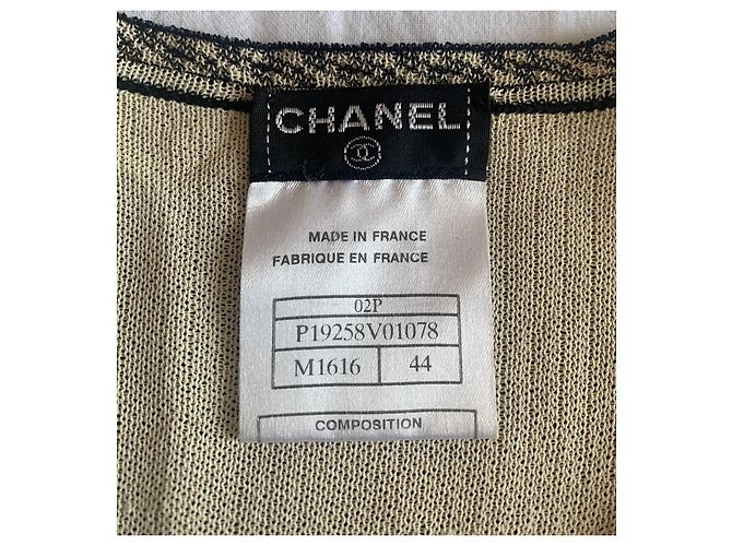 Chanel Colete de Bolinhas e Camélia em Viscose Preto e Creme - vista 3