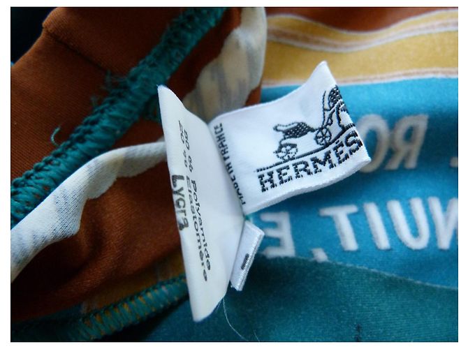 Hermès Sommerhose Lycra Grün Blau Mehrfarben - Ansicht 2