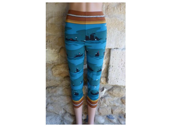 Hermès Sommerhose Lycra Grün Blau Mehrfarben - Ansicht 7