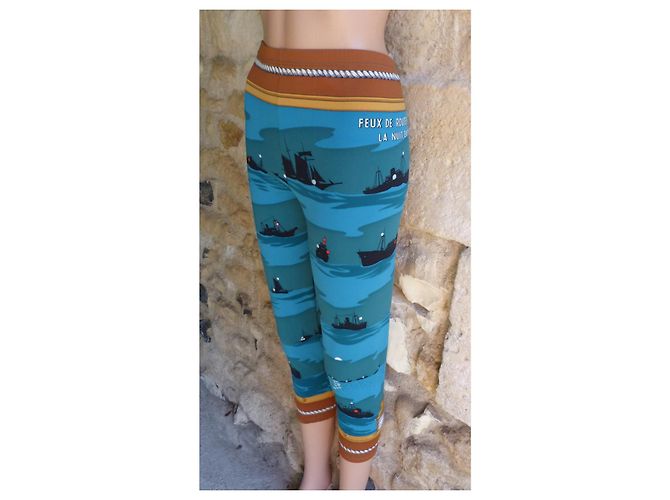 Hermès Sommerhose Lycra Grün Blau Mehrfarben - Ansicht 8