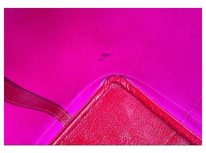 Hermès Garden Party 36 Tasche aus rotem Canvas und Leder - Ansicht 8