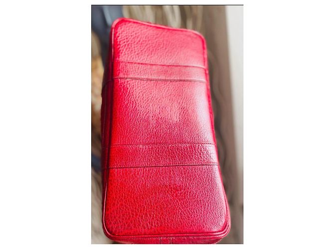 Hermès Garden Party 36 Tasche aus rotem Canvas und Leder - Ansicht 9
