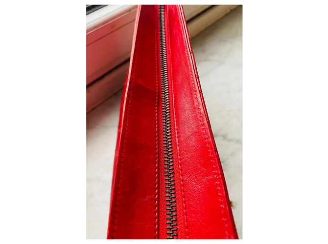 Clutch Chanel Rossa in Agnello Rosso - vista 11