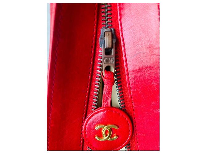 Clutch Chanel Rossa in Agnello Rosso - vista 12
