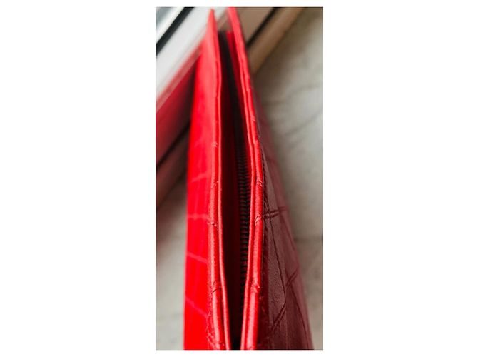 Clutch Chanel Rossa in Agnello Rosso - vista 13