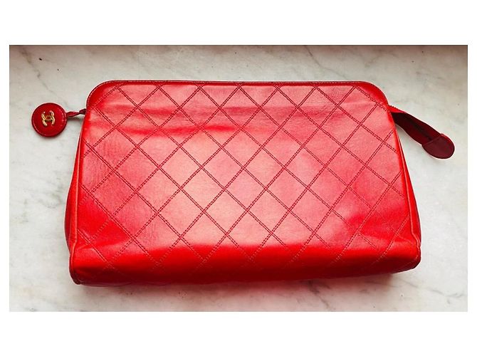 Clutch Chanel Rossa in Agnello Rosso - vista 2