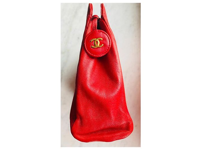 Clutch Chanel Rossa in Agnello Rosso - vista 8