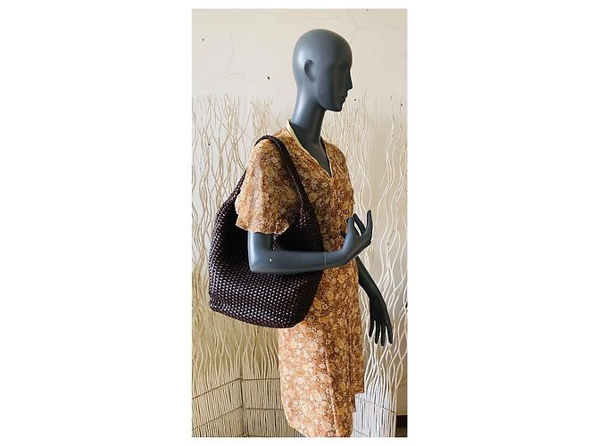 Gucci trançado em couro Marrom Castanho escuro - vista 6