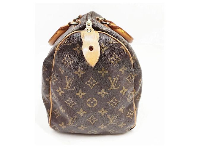 Borsa a mano Louis Vuitton Speedy 35 Marrone Scuro Pelliccia - vista 2