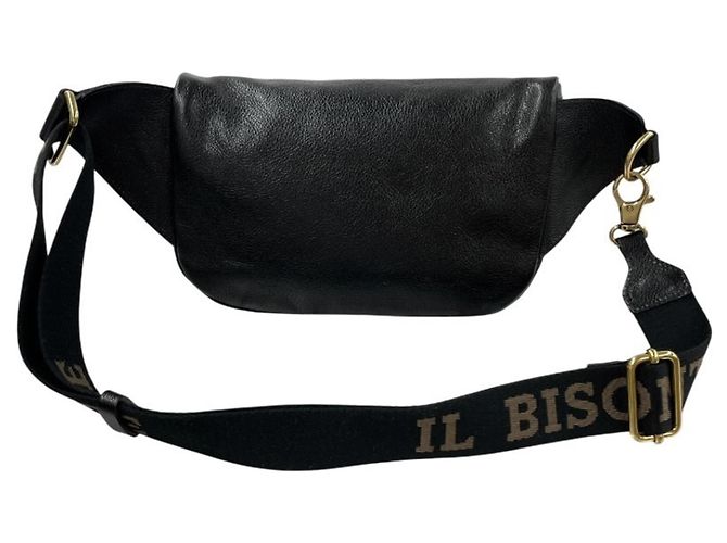 Marsupio in pelle nera Il Bisonte Nero - vista 2