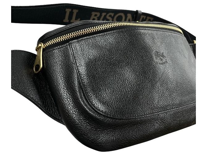 Marsupio in pelle nera Il Bisonte Nero - vista 3