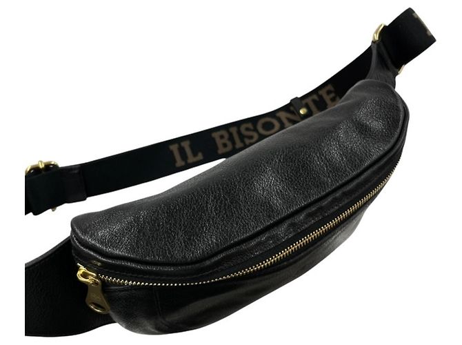 Marsupio in pelle nera Il Bisonte Nero - vista 5