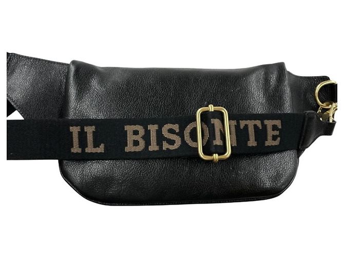 Marsupio in pelle nera Il Bisonte Nero - vista 6