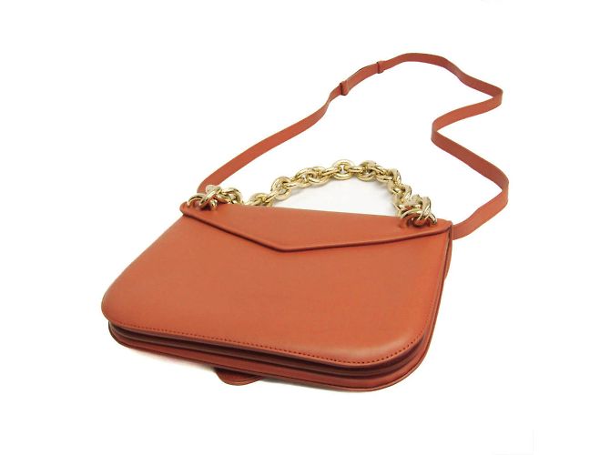 Borsa a Spalla Mount Chain di Bottega Veneta Arancione - vista 3