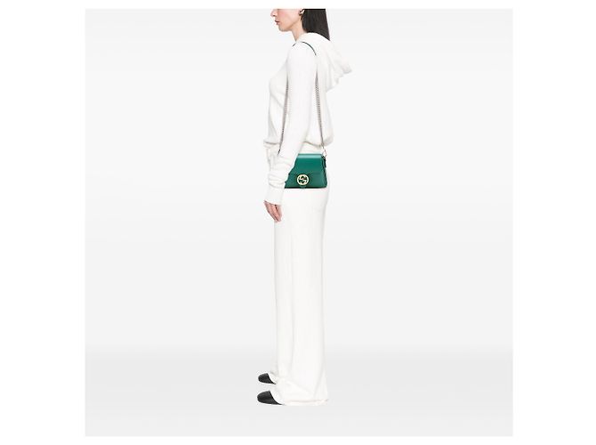 Gucci Verde Piccolo Dollar in Pelle di Vitello Interlocking G Crossbody - vista 10
