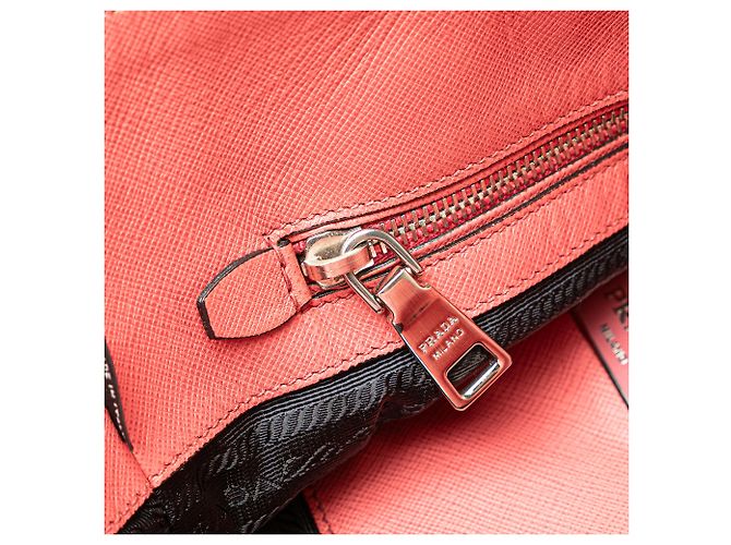 Borsa tote morbida Saffiano rosa Prada - vista 9