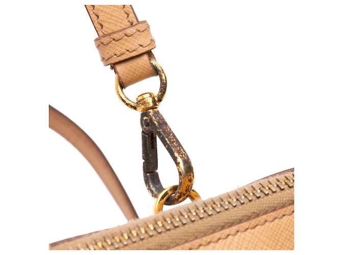 Bolsa Satchel Prada Beige Medium Saffiano Lux Promenade Bege - vista 10