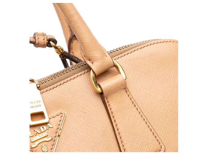 Bolsa Satchel Prada Beige Medium Saffiano Lux Promenade Bege - vista 11