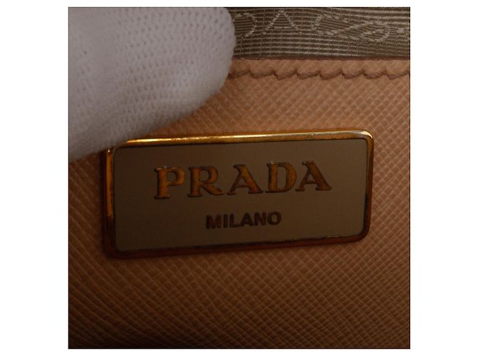 Bolsa Satchel Prada Beige Medium Saffiano Lux Promenade Bege - vista 6