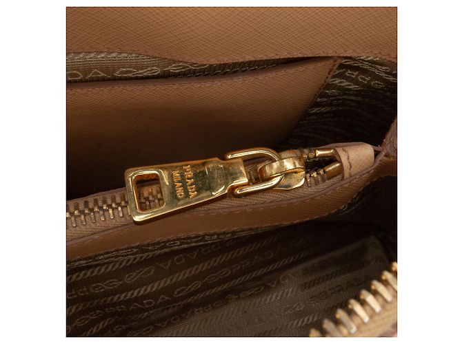 Bolsa Satchel Prada Beige Medium Saffiano Lux Promenade Bege - vista 8