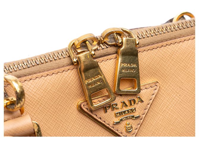 Bolsa Satchel Prada Beige Medium Saffiano Lux Promenade Bege - vista 9