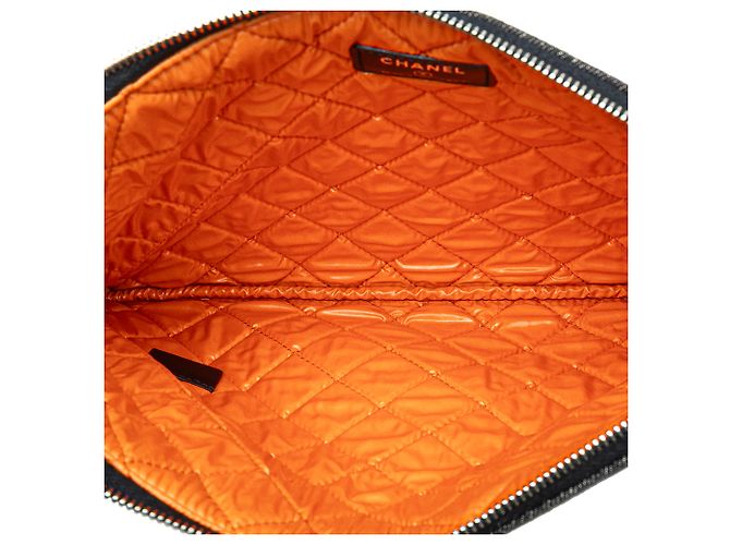 Chanel Graue Medium Denim Deauville O Clutch Braun Anthrazitgrau - Ansicht 4