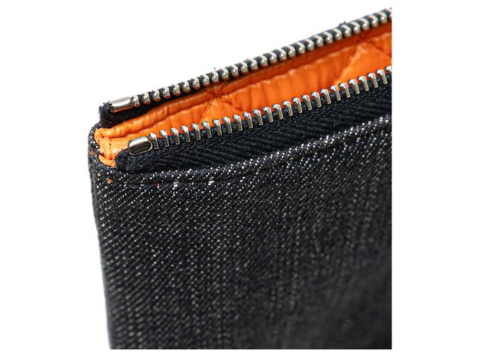Chanel Graue Medium Denim Deauville O Clutch Braun Anthrazitgrau - Ansicht 9