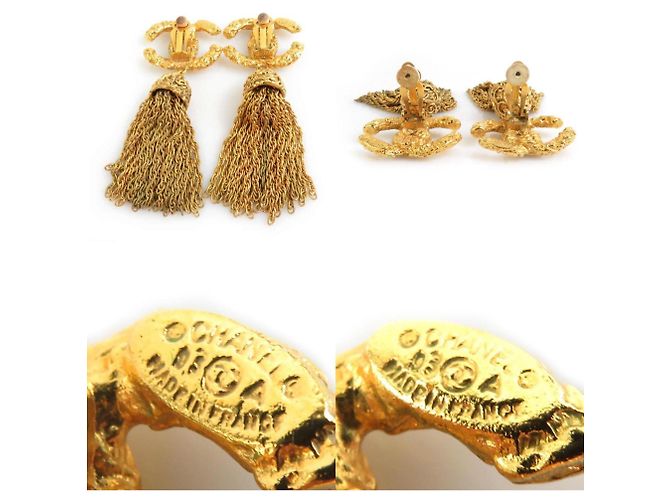 Orecchini in metallo dorato con nappina Chanel Coco Mark D'oro - vista 5