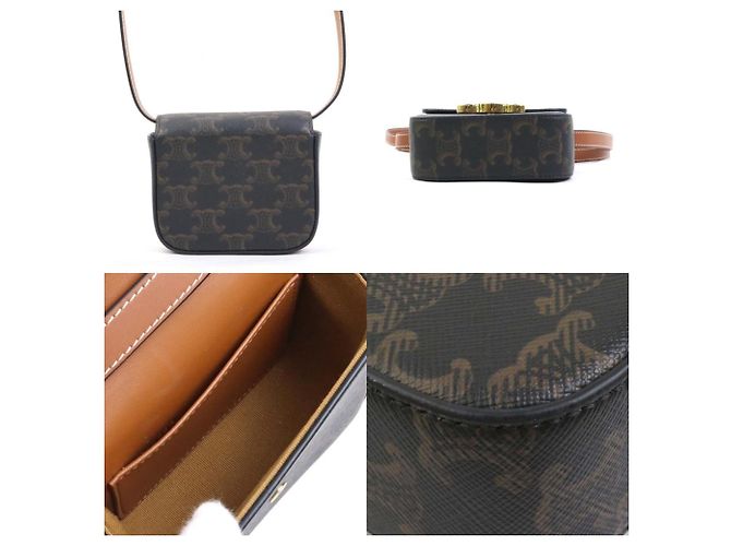Céline Celine Triomphe Mini Claude Schultertasche Braun - Ansicht 3
