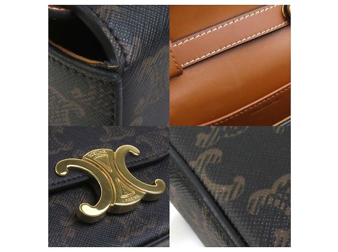Céline Celine Triomphe Mini Claude Schultertasche Braun - Ansicht 4