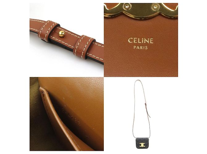 Céline Celine Triomphe Mini Claude Schultertasche Braun - Ansicht 5