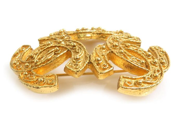 Spilla in metallo dorato Chanel Coco Mark D'oro - vista 4