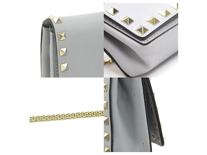 Borsa a Spalla Rockstud Valentino Garavani Grigio - vista 3