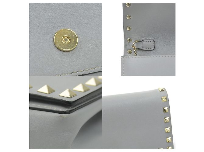 Borsa a Spalla Rockstud Valentino Garavani Grigio - vista 4
