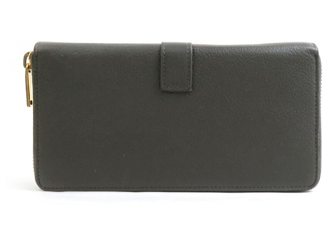 Cartera larga de cuero marrón caqui Saint Laurent - vista 2