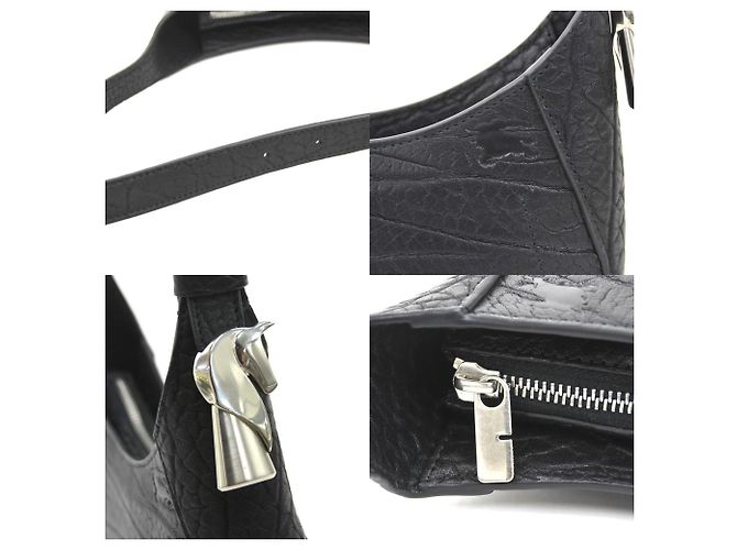 Bolso de hombro de cuero negro Burberry - vista 4