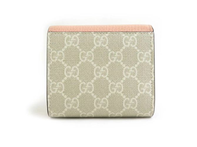 Billetera bi-fold de cuero GG Marmont de Gucci Rosa Beige - vista 2