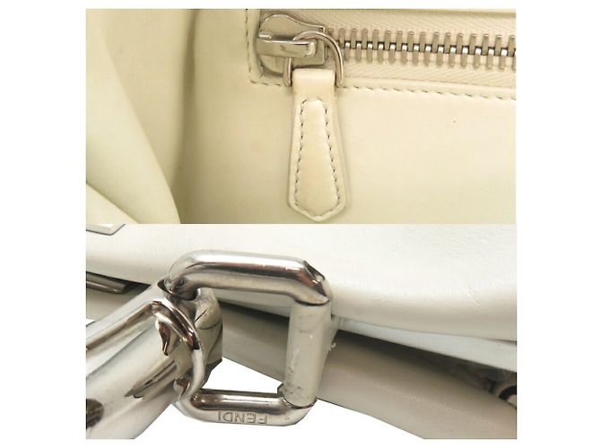 Fendi Peekaboo Medium Handtasche Weiß - Ansicht 10