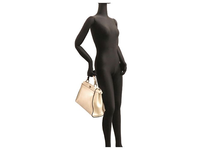 Fendi Peekaboo Medium Handtasche Weiß - Ansicht 8