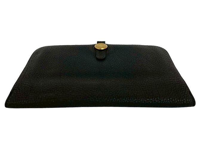 Portafoglio Lungo Dogon GM in Taurillon Clémence di Hermès Nero - vista 4