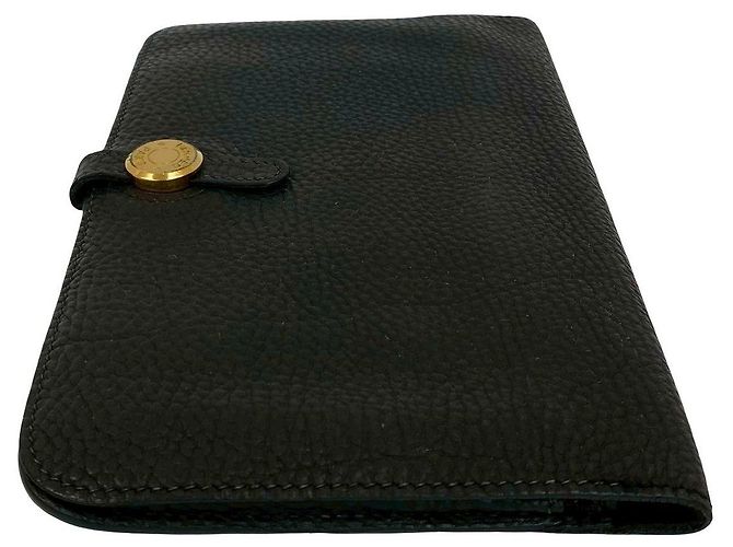 Portafoglio Lungo Dogon GM in Taurillon Clémence di Hermès Nero - vista 5