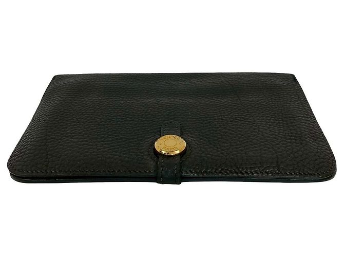 Portafoglio Lungo Dogon GM in Taurillon Clémence di Hermès Nero - vista 7