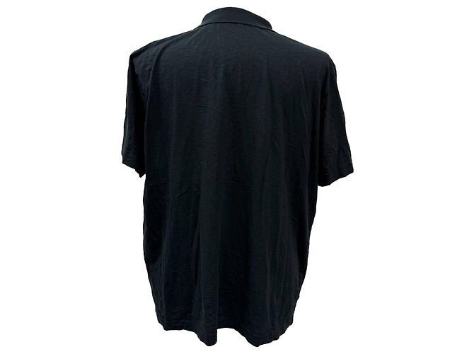 Polo texturizado de manga curta Theory em algodão preto - vista 3