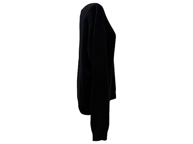 Schwarzer V-Ausschnitt Pullover aus Wolle von Dries Van Noten - Ansicht 2